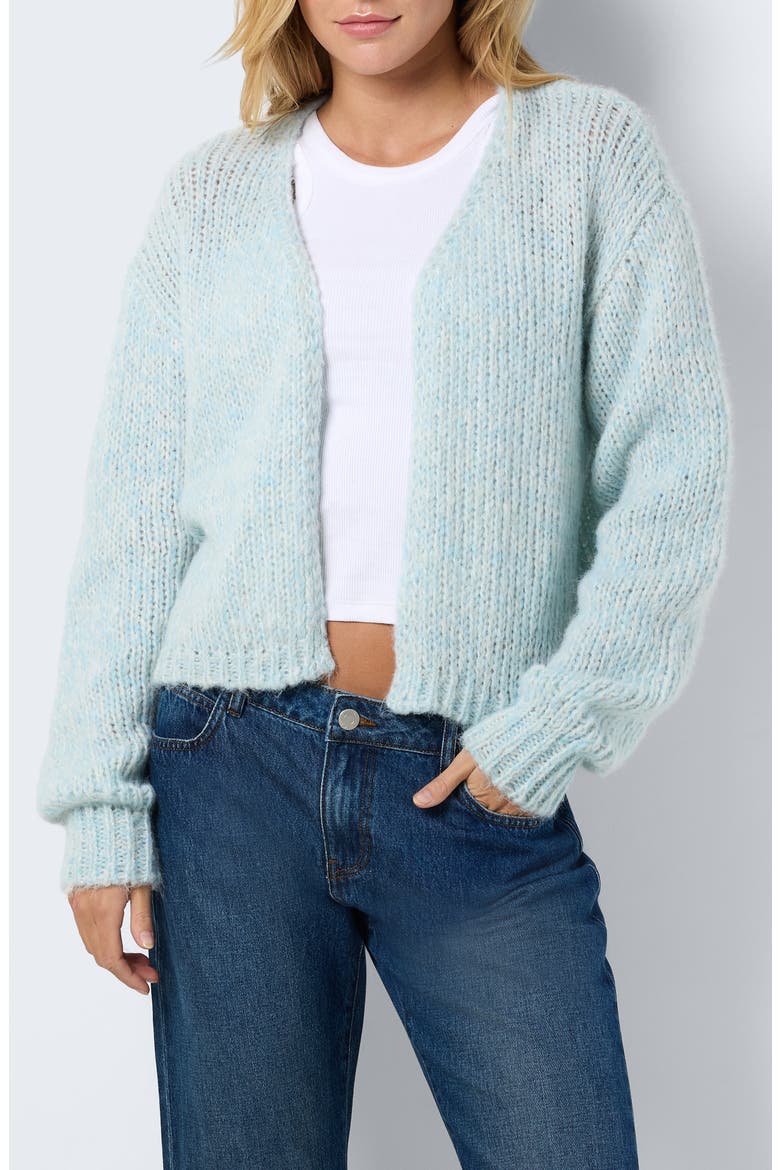 Leisa Open Front Cardigan, Main, color, SKY BLUE DETAIL MELANGE