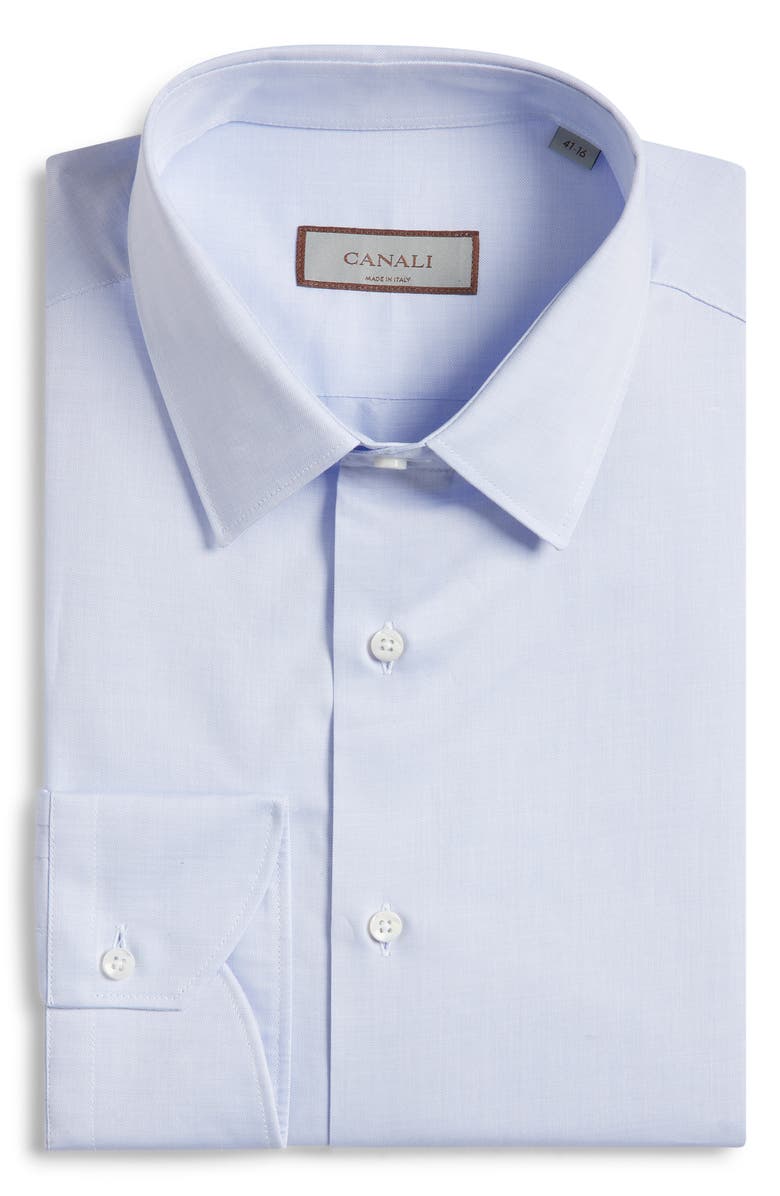Canali Regular Fit Light Blue Cotton Oxford Cloth Dress Shirt, Alternate, color, Light Blue