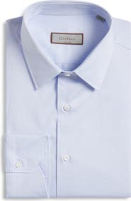 Canali Regular Fit Light Blue Cotton Oxford Cloth Dress Shirt