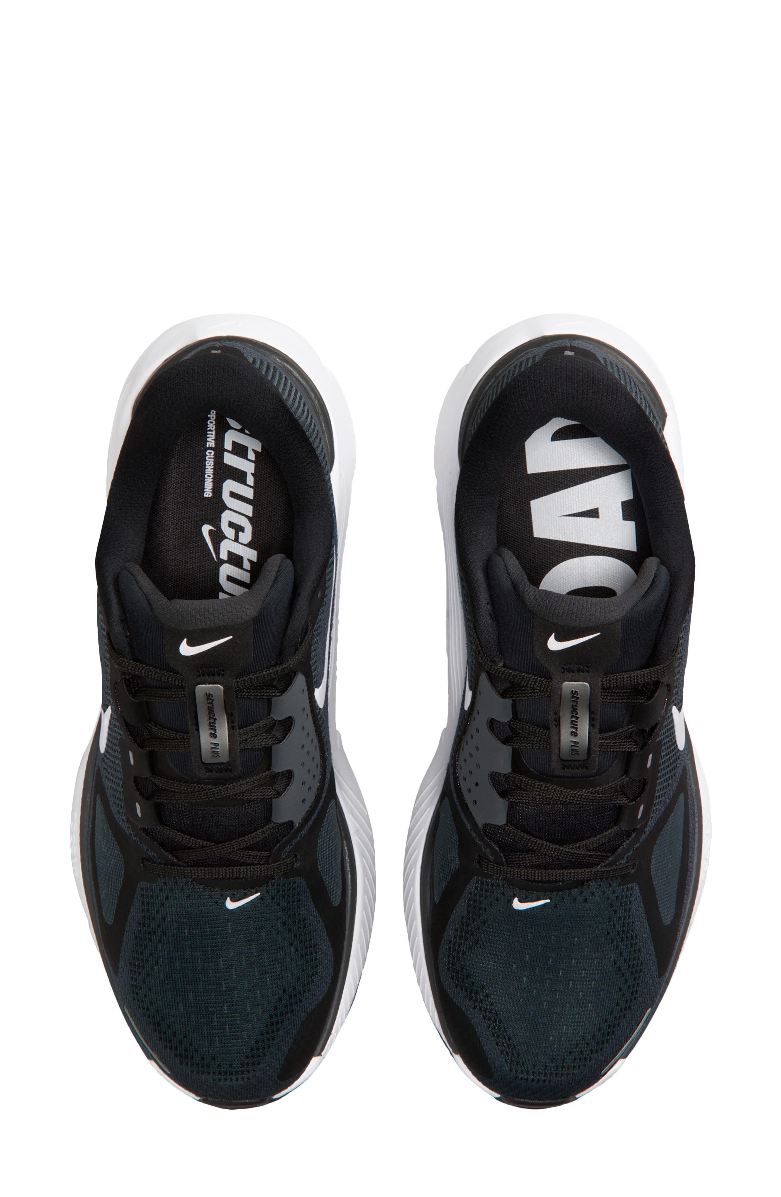 Nike Structure Plus Running Shoe, Alternate, color, Black/ White