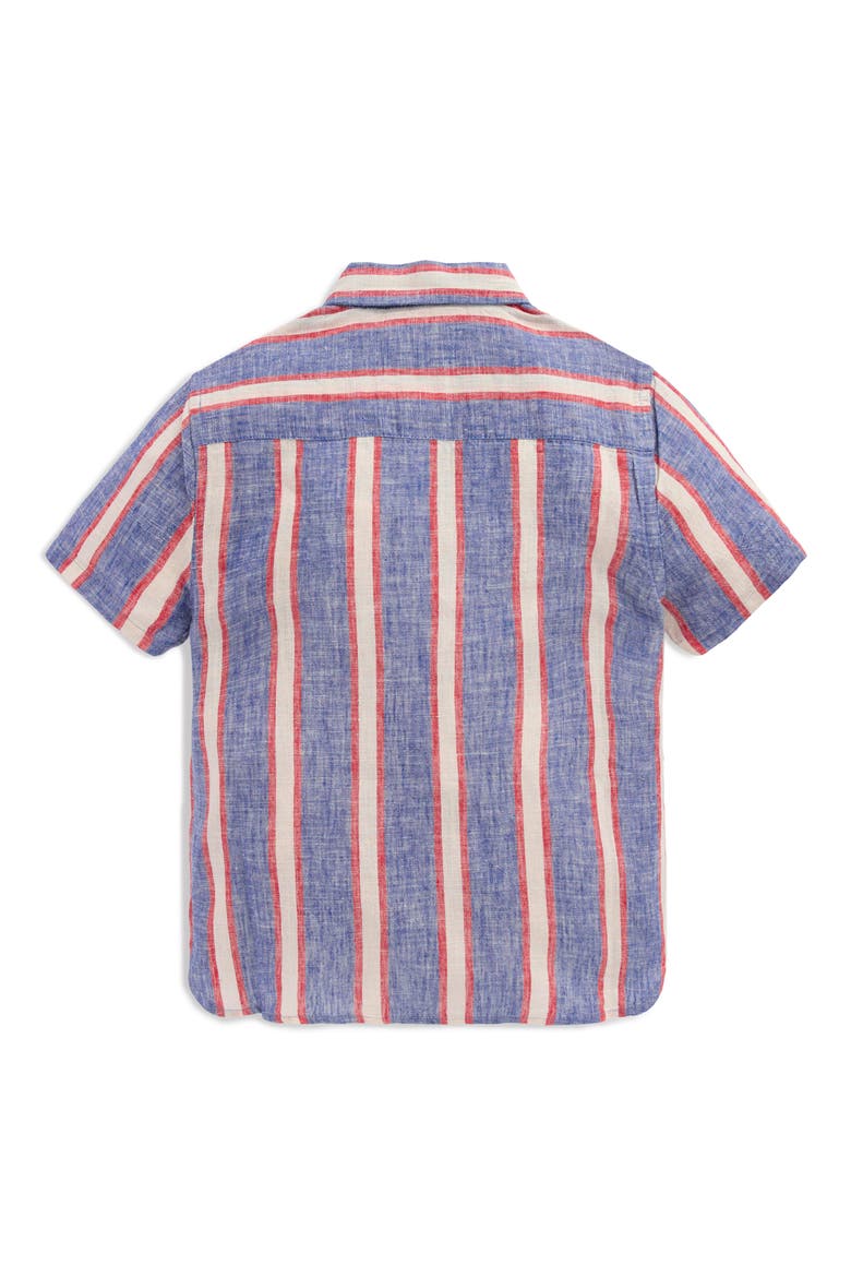 Kids' Stripe Linen & Cotton Button-Down Shirt, Alternate, color, TRIPLE STRIPE