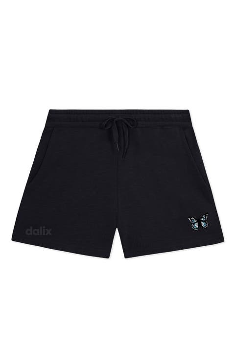 Womens Butterfly Midweight Washed Fleece Shorts