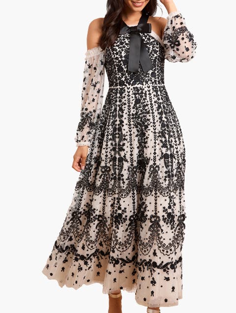 Adeline Off-Shoulder Ankle Gown