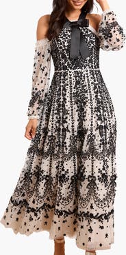 Needle & Thread Adeline Off-Shoulder Ankle Gown
