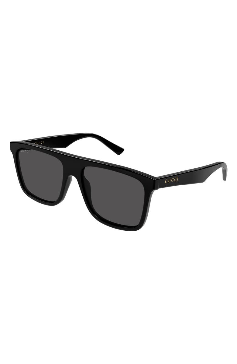 Gucci 57mm Square Sunglasses, Alternate, color, Black