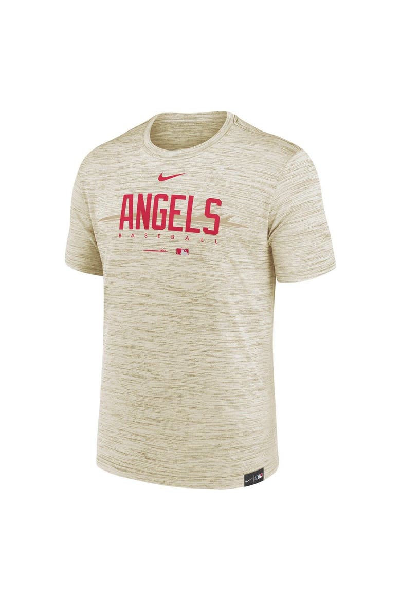 Men's Nike Cream Los Angeles Angels City Connect Velocity Practice Performance T-Shirt, Alternate, color, Cream