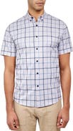 Brooklyn Brigade Slim Fit Gowanus Textured Grid 4-Way Stretch Performance Short Sleeve Shirt