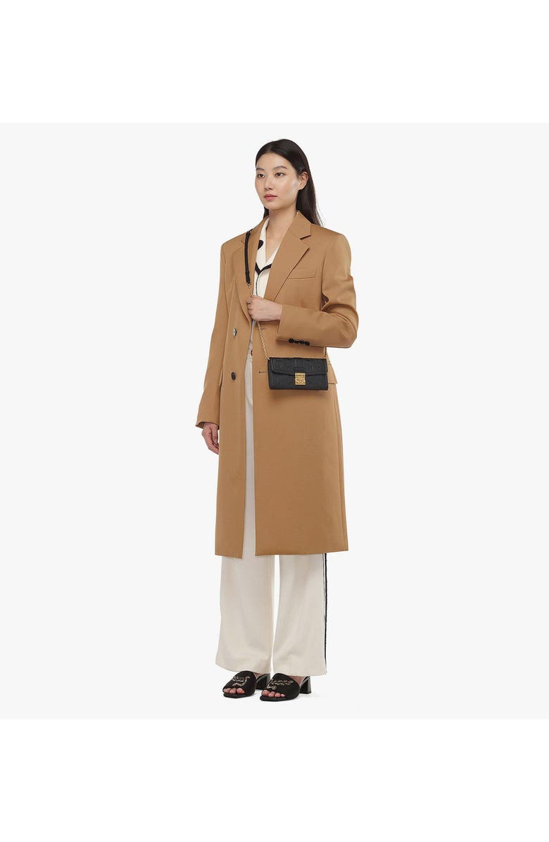 MCM Tracy Chain Wallet in Embossed Monogram Leather, Alternate, color, Black