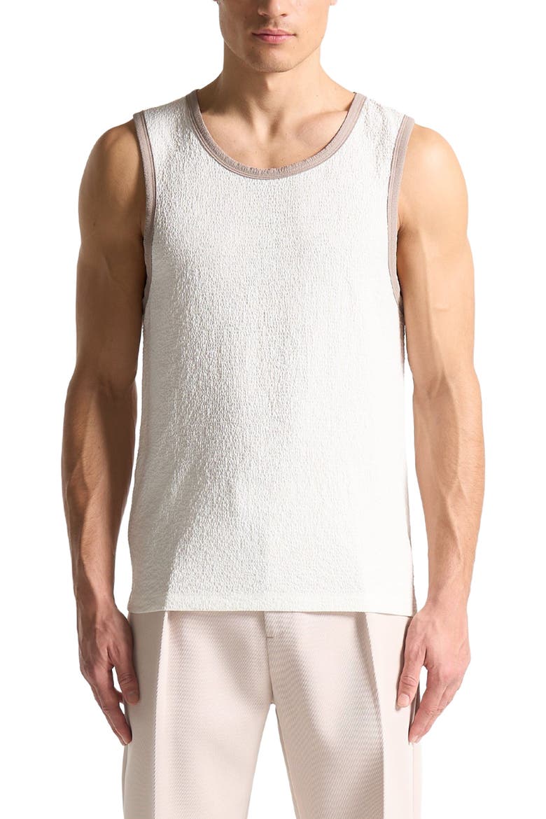 Seersucker Vest, Alternate, color, White/Beige