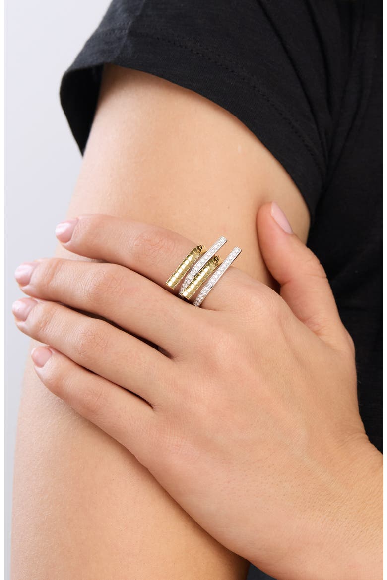 18K Gold Cleo Diamond Statement Ring, 13.1mm, Alternate, color, TWO TONE