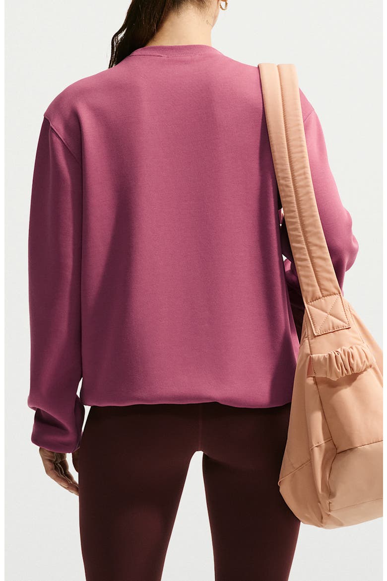 Dri-FIT Studio Fleece Sweatshirt, Alternate, color, PINK SMOKE/ WHITE
