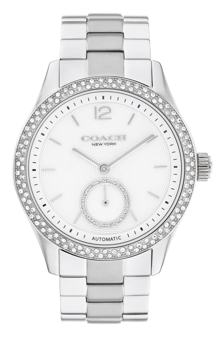 Brooks Bracelet Watch, 38mm, Main, color, SILVER
