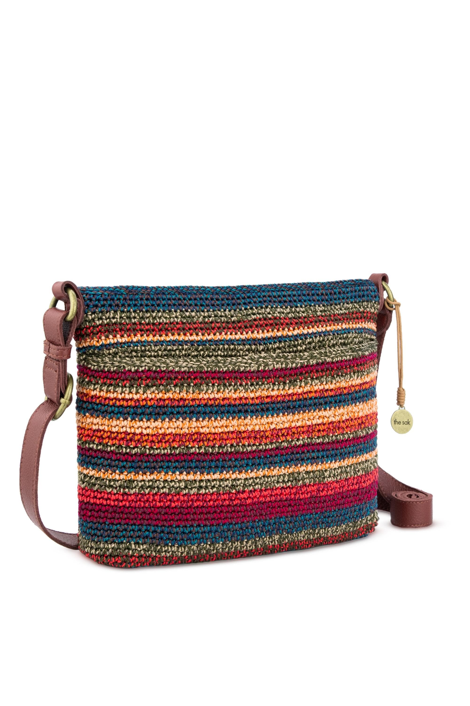 Melrose Crossbody Leather Bag, Alternate, color, Woodland Stripe