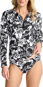 Tommy Bahama Sunset Blooms Zip Rashguard