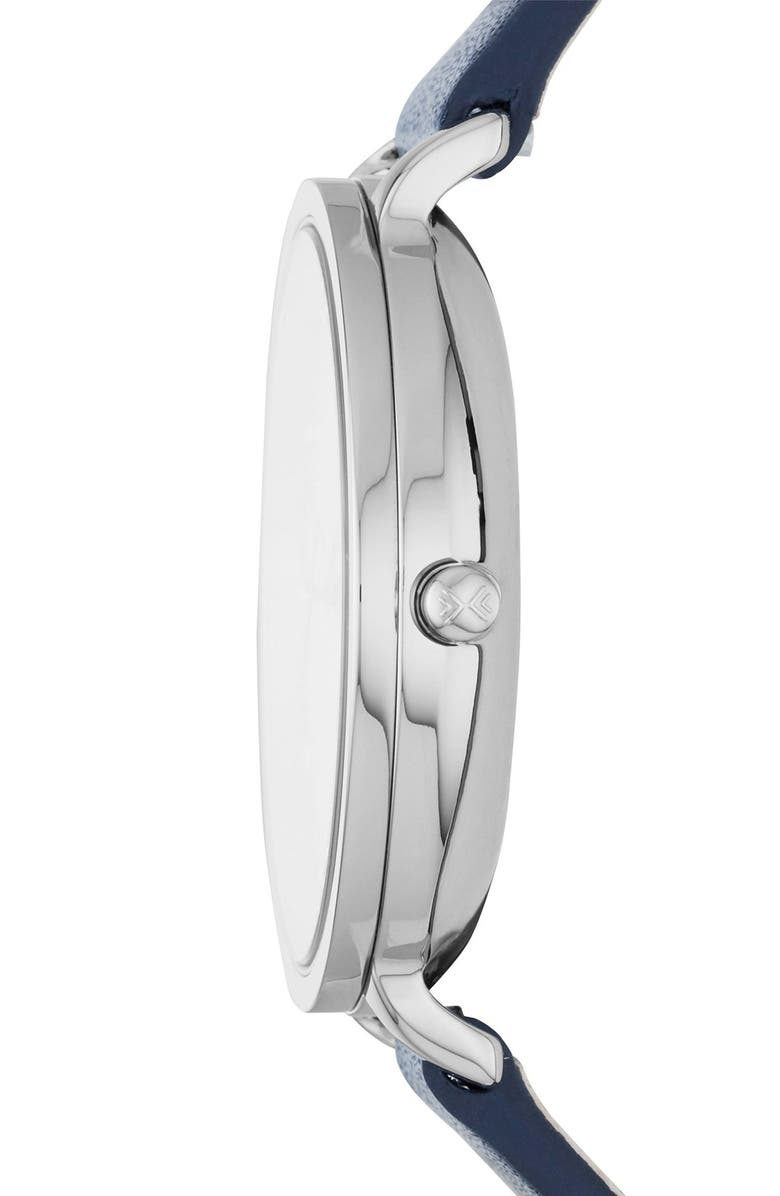 Skagen Round Leather Strap Watch, 34mm, Alternate, color,