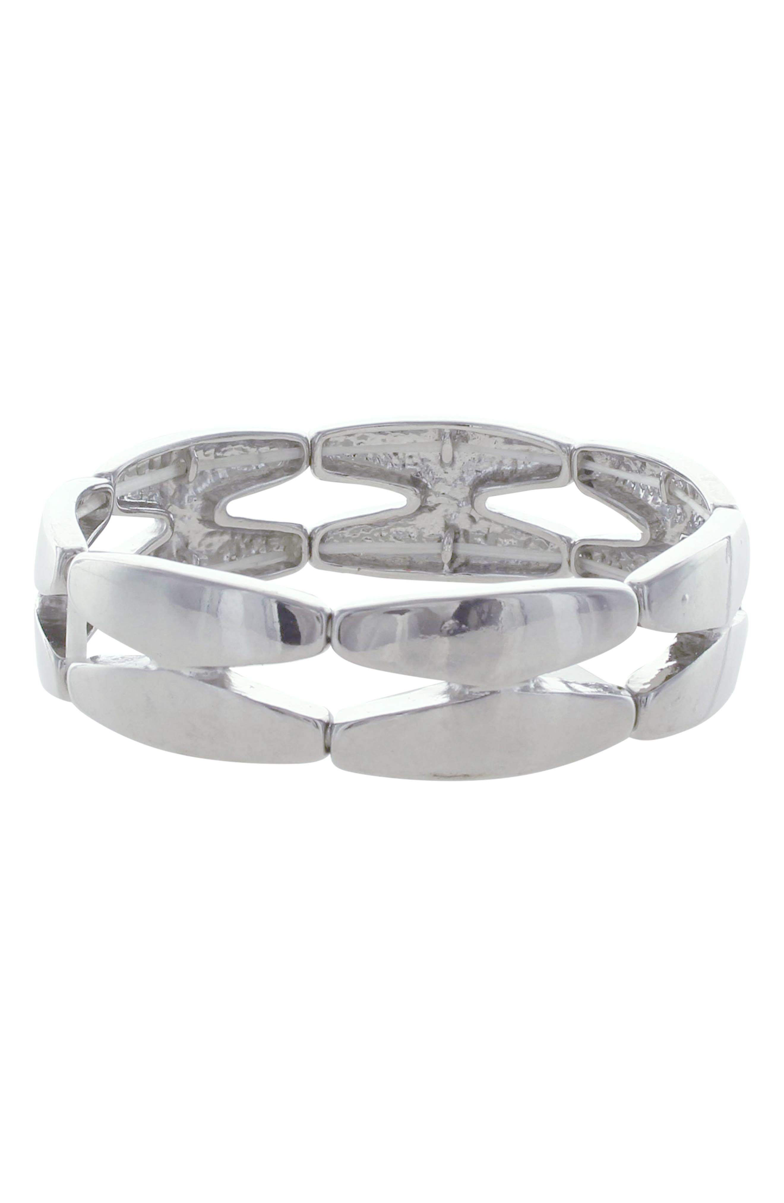 OLIVIA WELLES Geometric Link Stretch Bracelet