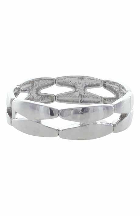 OLIVIA WELLES Geometric Link Stretch Bracelet