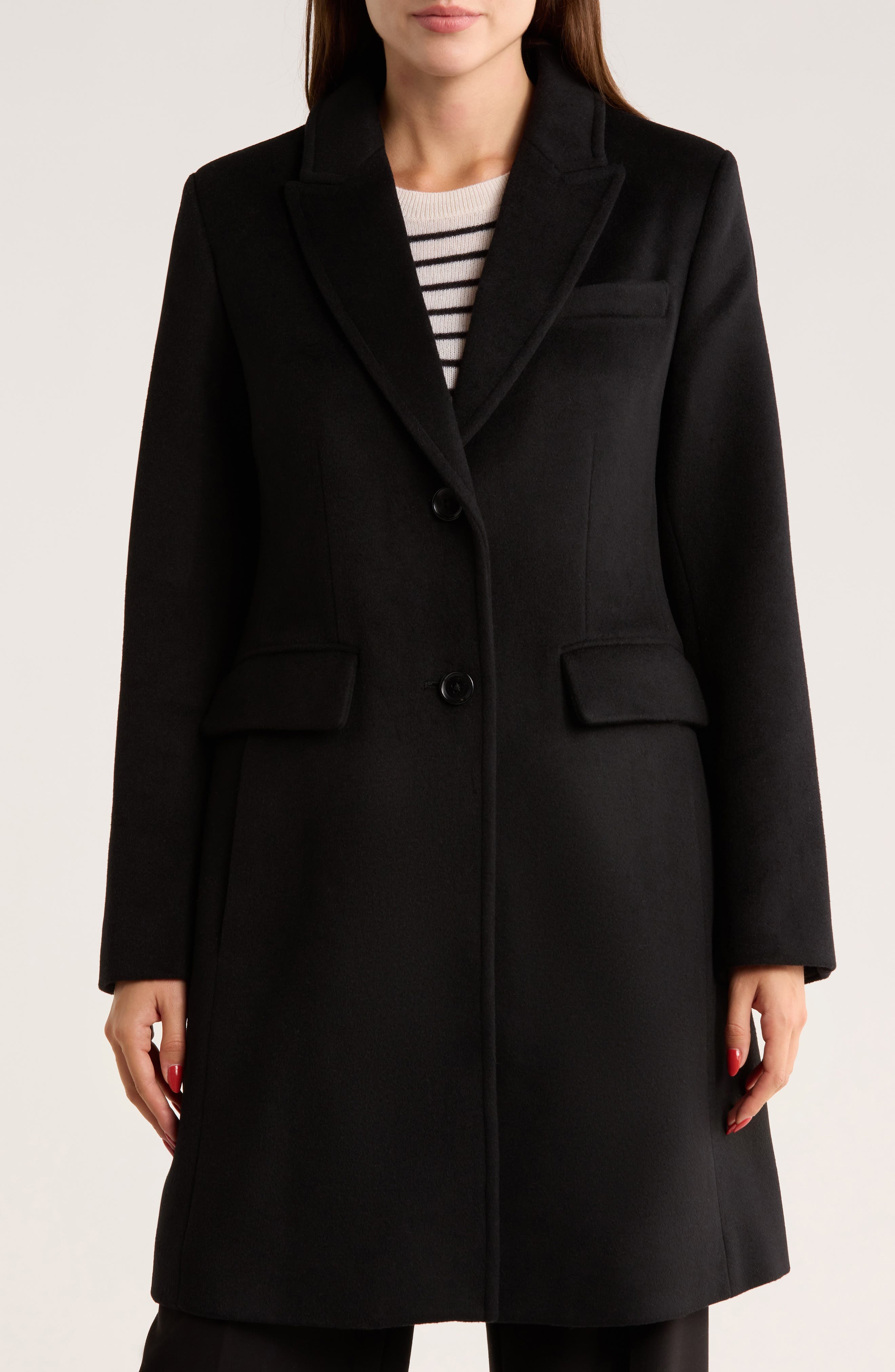 Michael Kors Single Breasted Wool Blend Coat