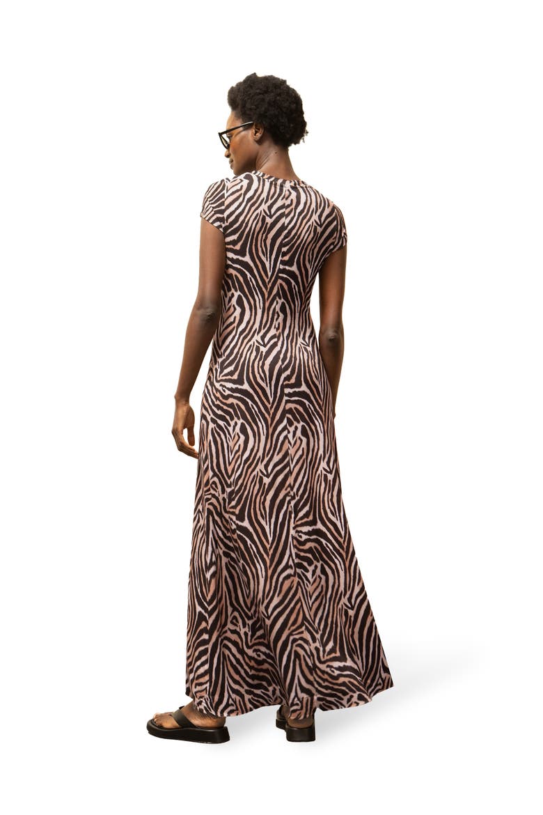 Zebra Print Jersey Maxi Dress, Alternate, color, Neutral