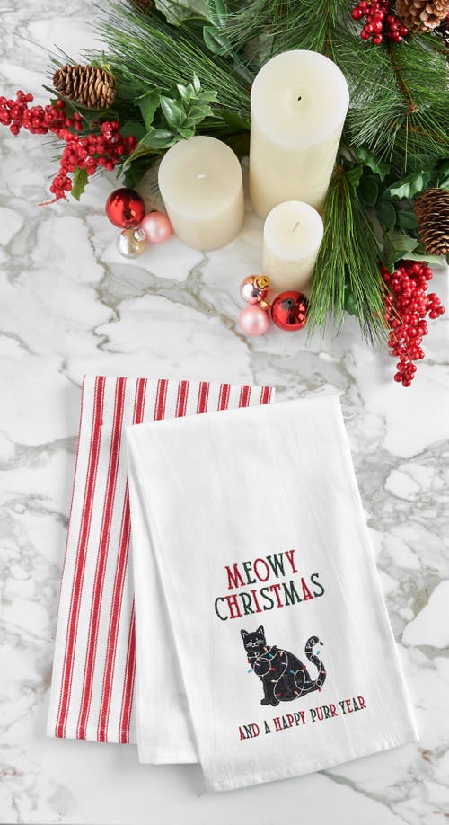 C & F Home C&f Home Meowy Christmas Towel In White