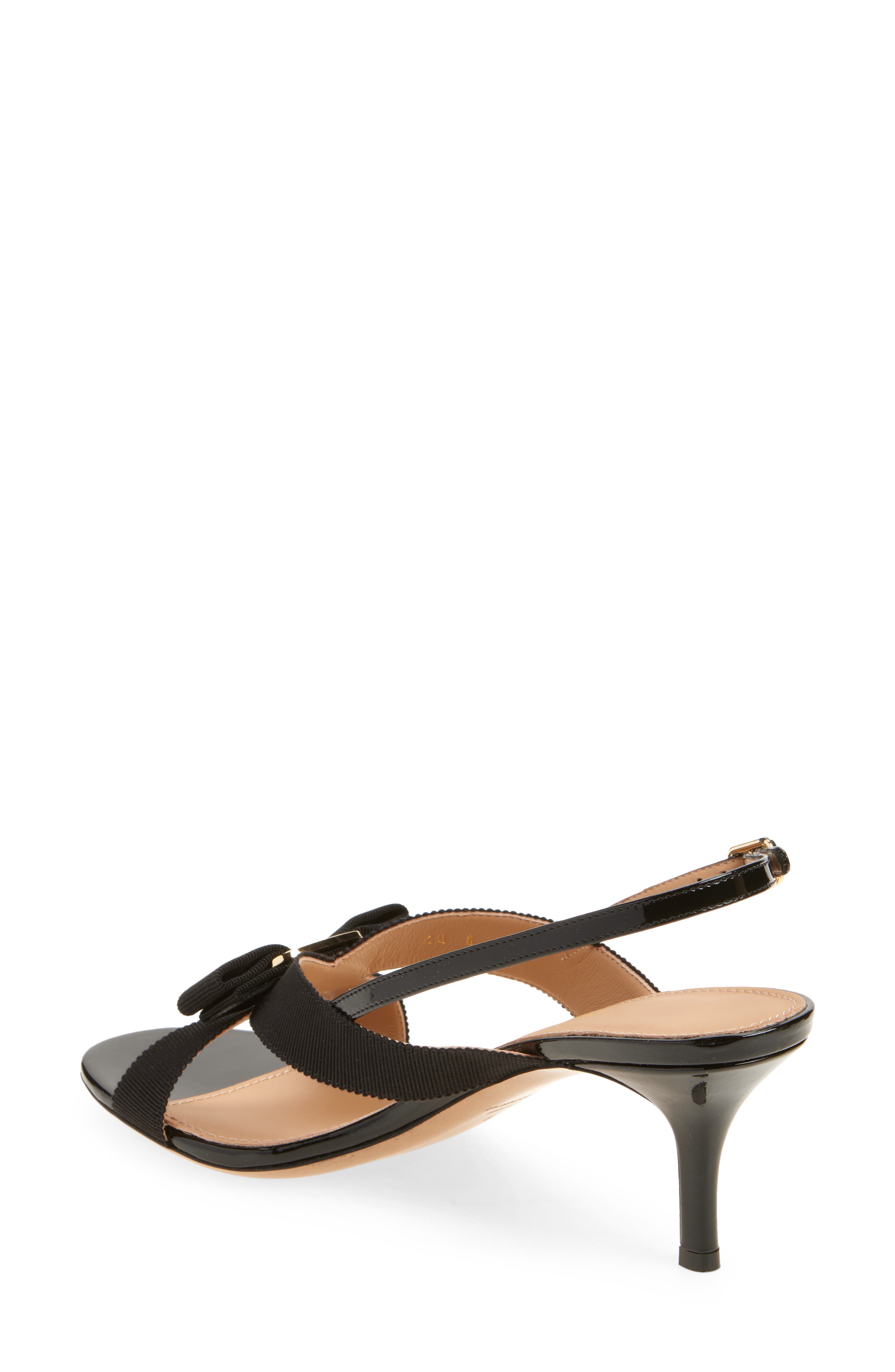 FERRAGAMO Rima Vara Bow Slingback Sandal, Alternate, color, Nero Nero Biscotto
