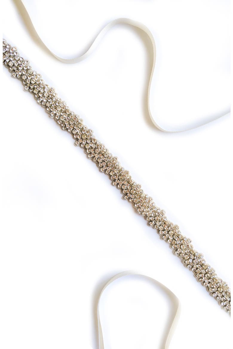 Calista Swarovski Crystal Sash, Main, color, SILVER