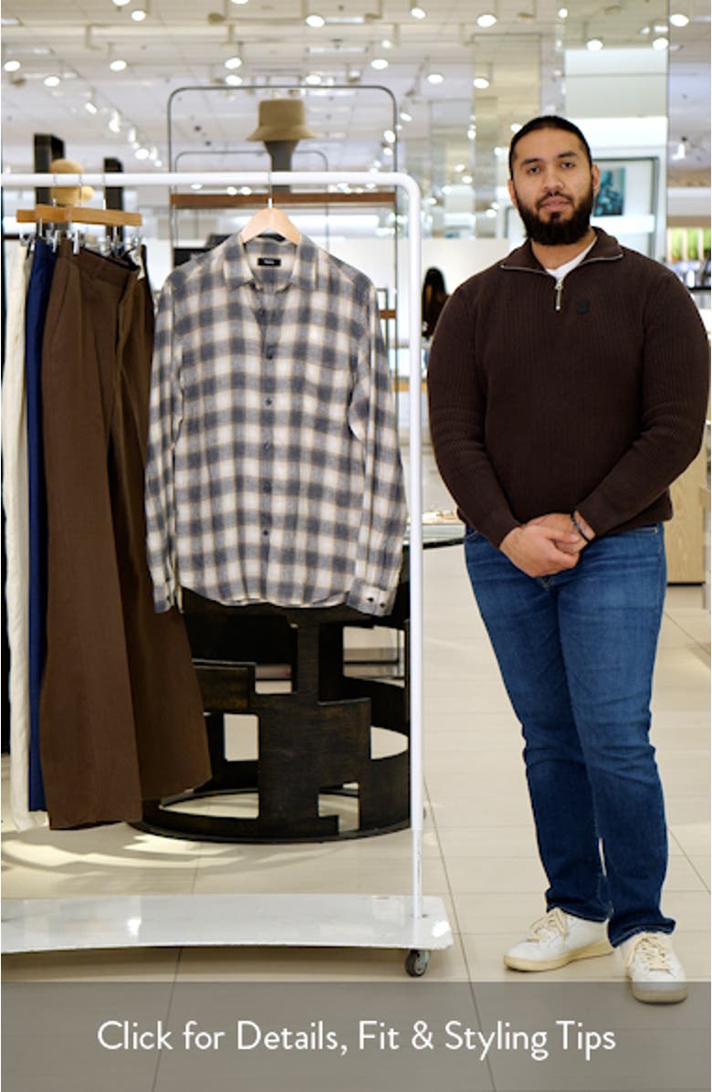 Irving Ombré Check Linen Button-Up Shirt, sales video thumbnail