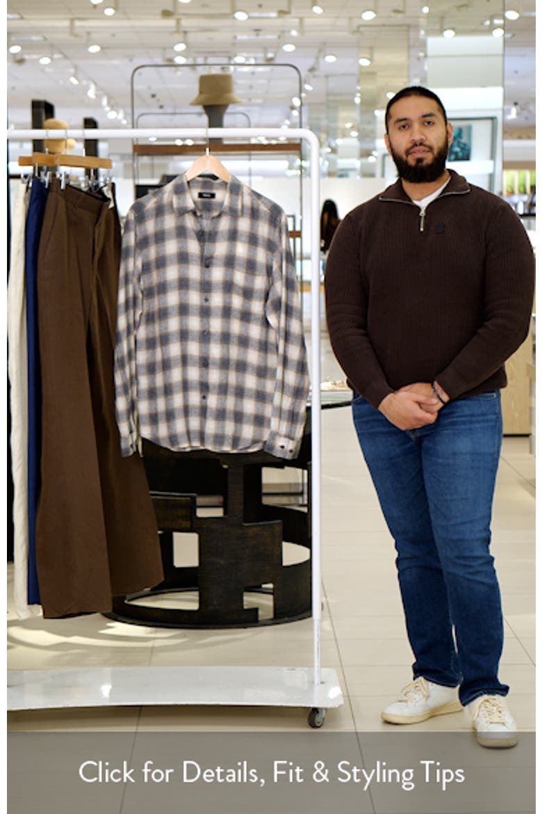 Irving Ombré Check Linen Button-Up Shirt video