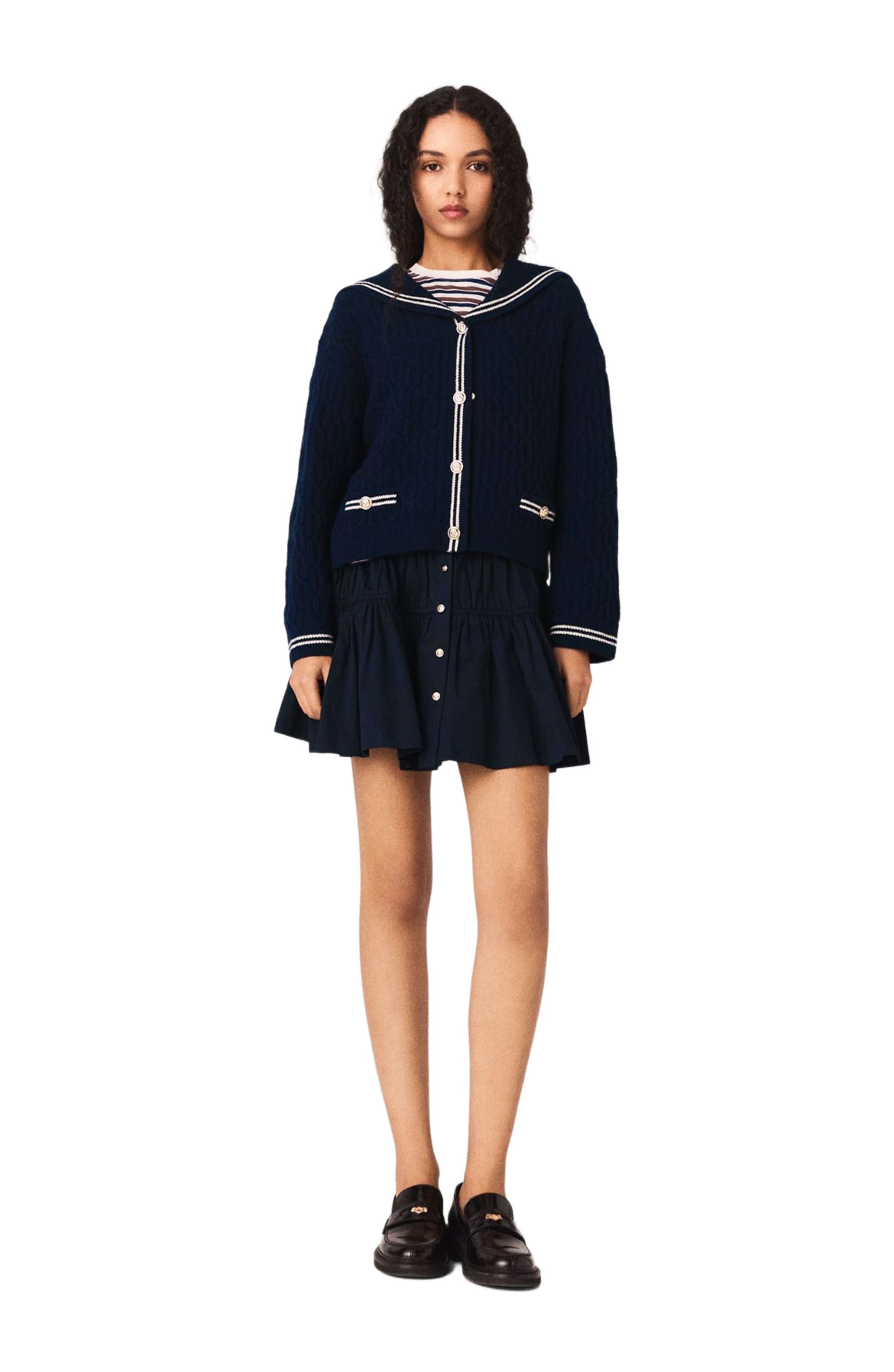 Cable-knit boat neck cardigan - image 3