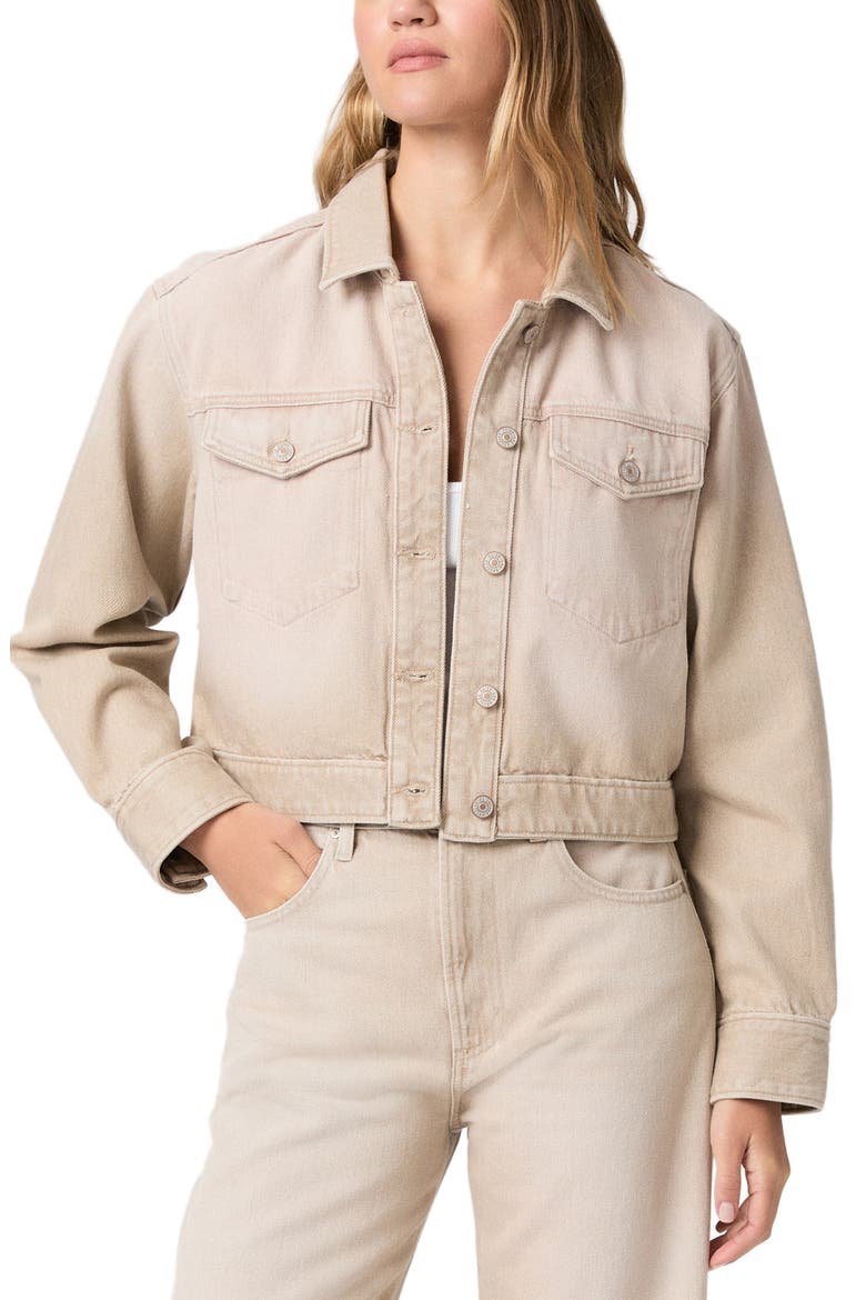 Michele Trucker Jacket, Main, color, SOFT SEPIA