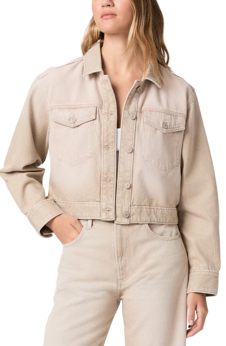 PAIGE Michele Trucker Jacket, Main, color, Soft Sepia