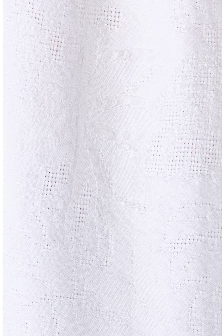 Breeze Island Short Sleeve Cotton Jacquard Button-Up Shirt, Alternate, color, WHITE