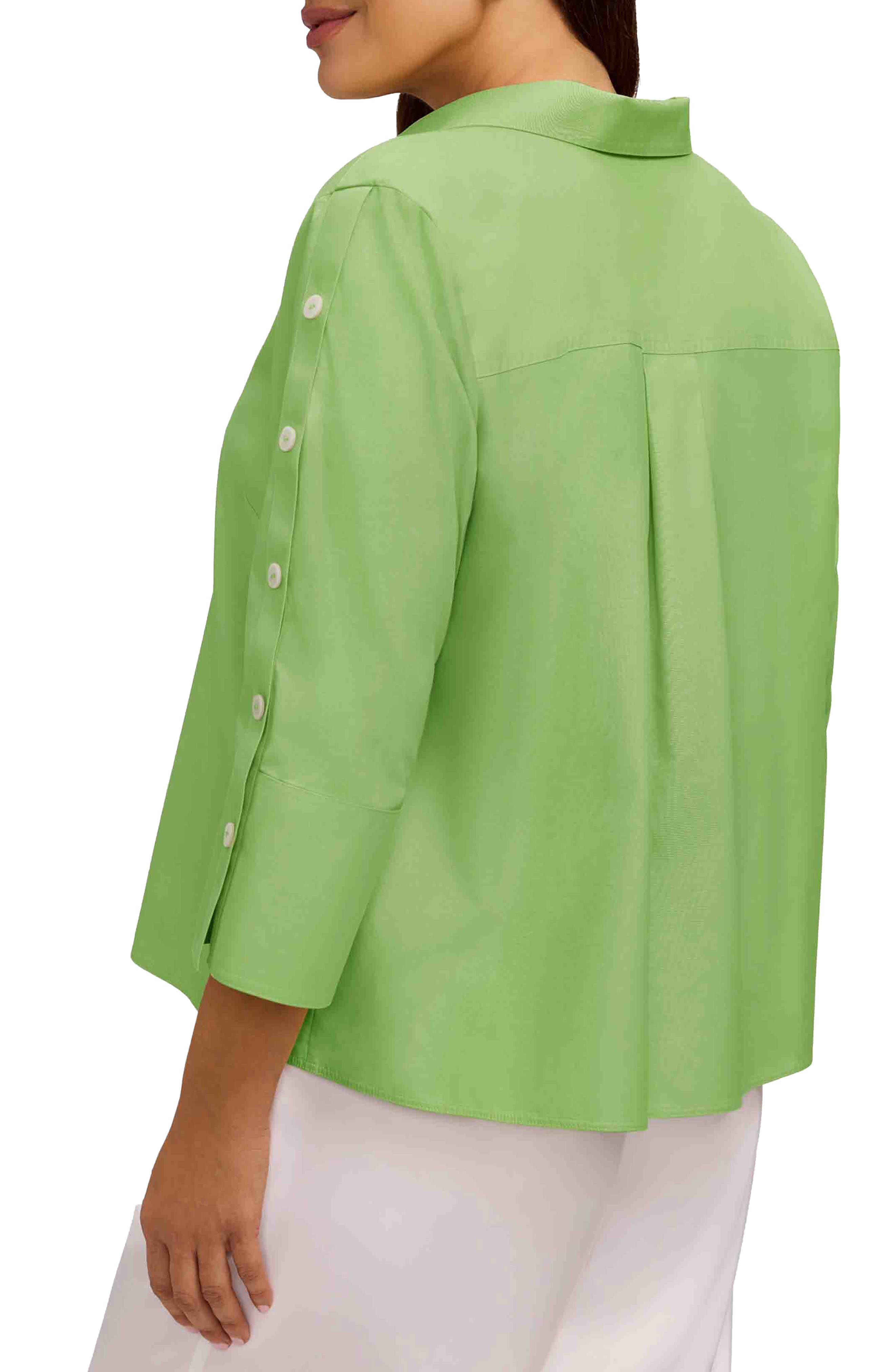 Lainey Button Accent Cotton Popover Top - image 4
