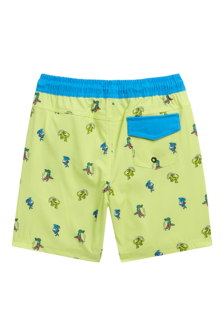 Kids' Winslow Gator Swim Trunks, Alternate, color, LIME