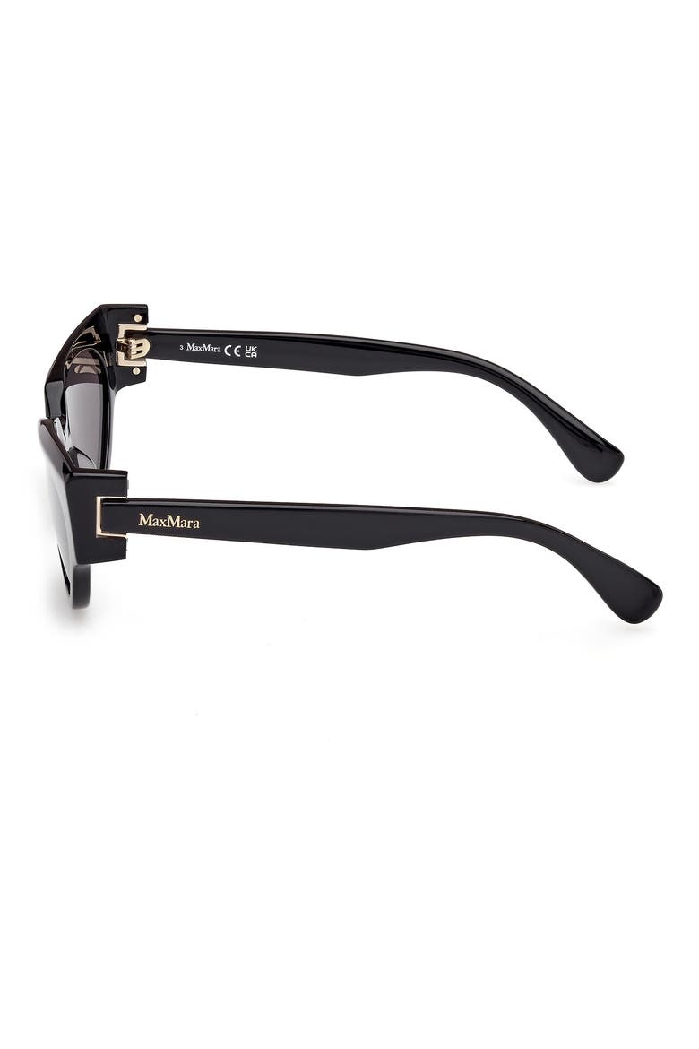 55mm Cat Eye Sunglasses, Alternate, color, SHINY BLACK / SMOKE