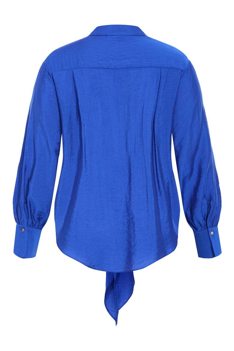 Elena Tie Waist Button-Up Shirt, Alternate, color, CERULEAN