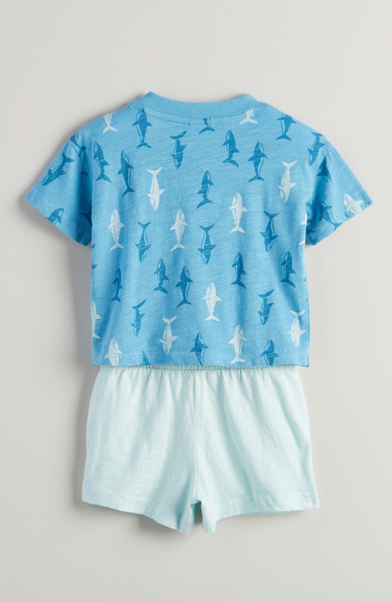 Tucker + Tate Print Cotton T-Shirt & Shorts Set, Alternate, color, Blue Heritage Sharks- Blue