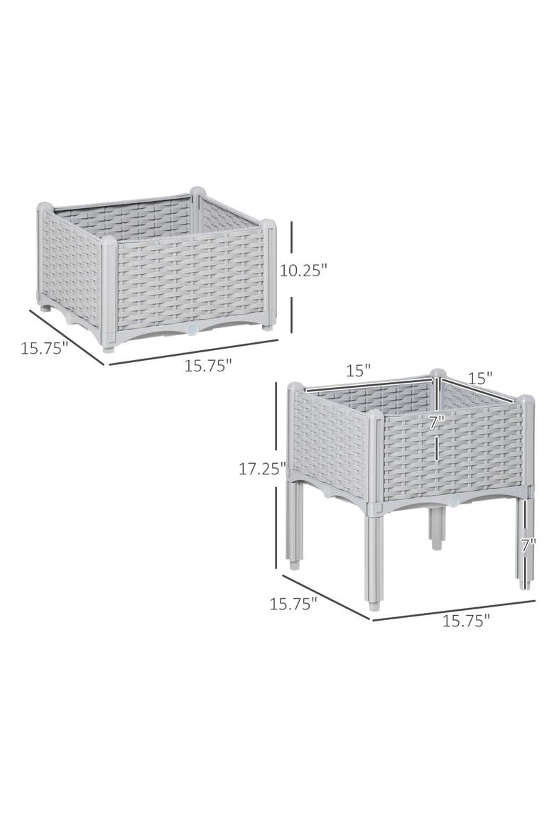 Raised with Legs, Raised Bed to Grow Flowers, Herbs & Vegetables Garden Bed, Alternate, color, Gray