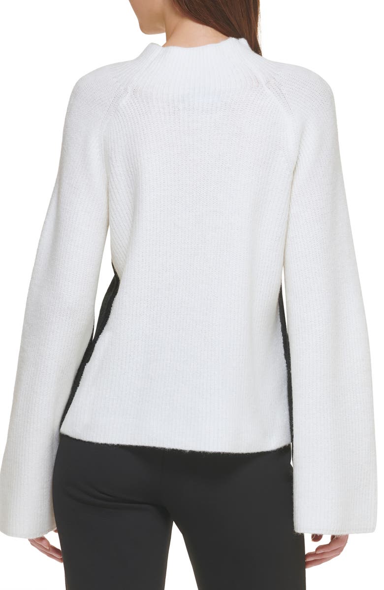 DKNY Colorblock Funnel Neck Sweater, Alternate, color, 