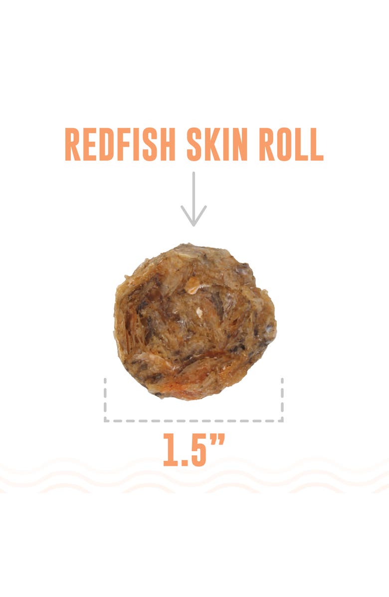 ICELANDIC+ Redfish Skin Rolls Dog Treat 3oz Bag, Alternate, color, Multicolored