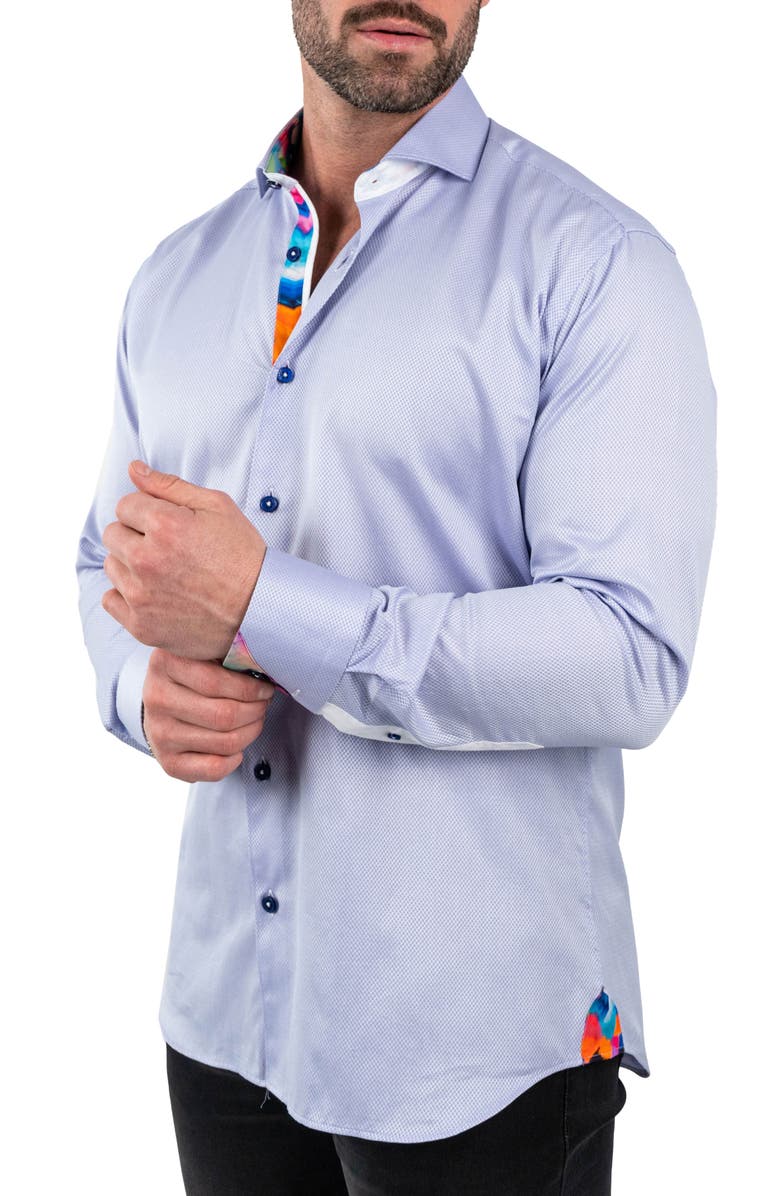 Maceoo Einstein Jacqslate Purple Button-Up Shirt, Alternate, color, 