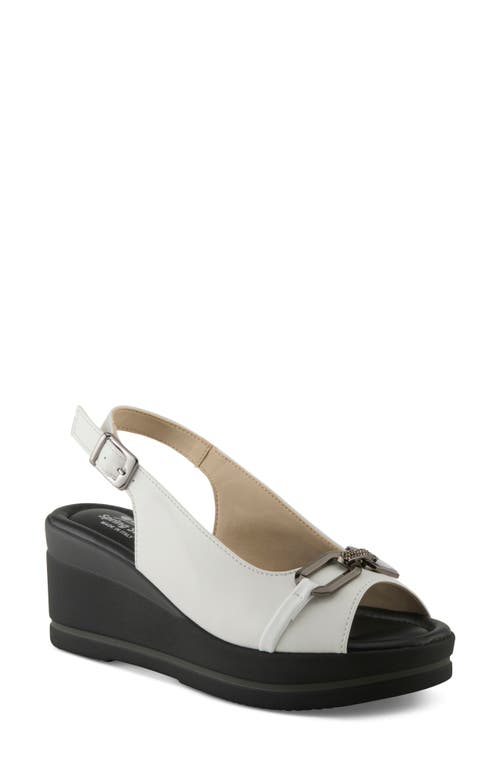 Spring Step Tamra Wedge Slingback Sandal In White