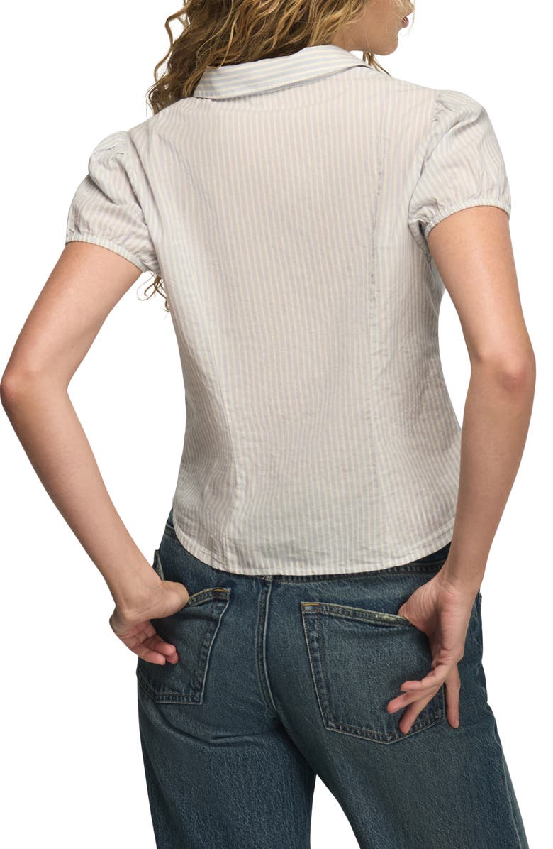 Lucky Brand Puff Sleeve Shirt, Alternate, color, Blue Stripe