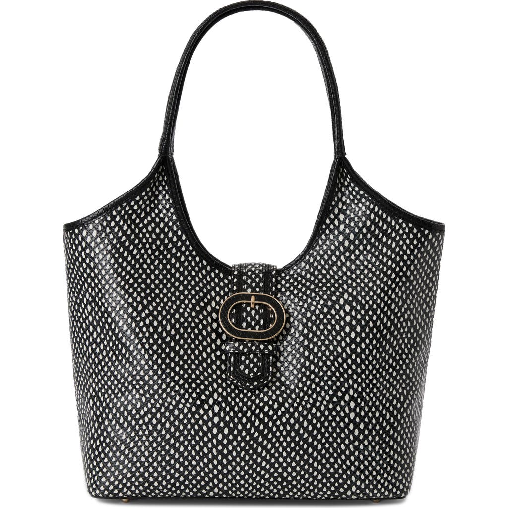 Brahmin Melora Embossed Leather Tote In Black