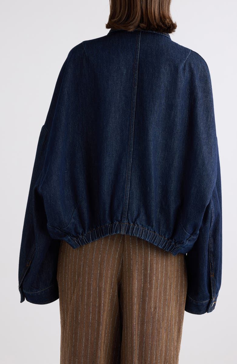 Dries Van Noten Vesto Bubble Hem Denim Jacket, Alternate, color, 