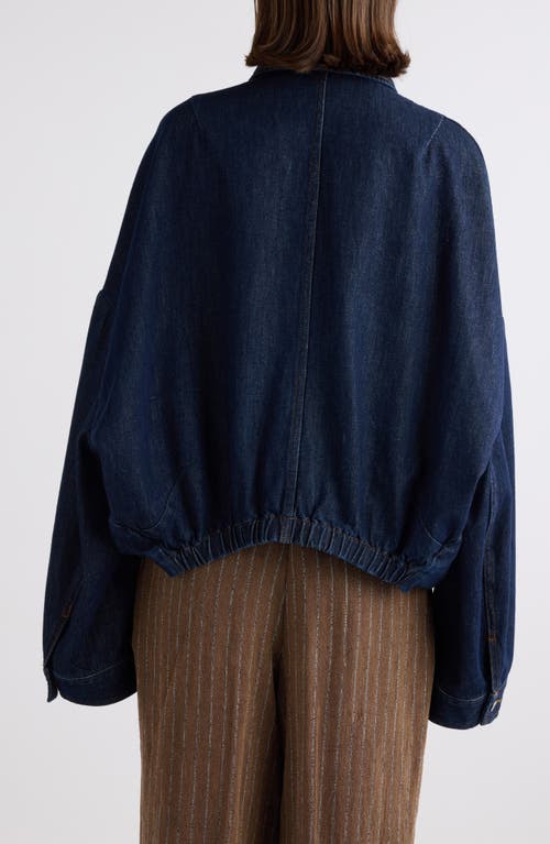 Dries Van Noten Womens Indigo Vesto Gathered-hem Denim Jacket In Indigo