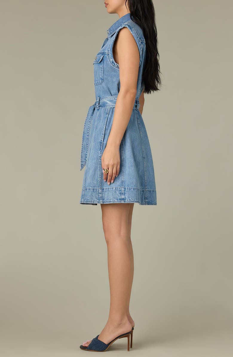 Wit & Wisdom Tie Waist Sleeveless Denim Dress, Alternate, color,