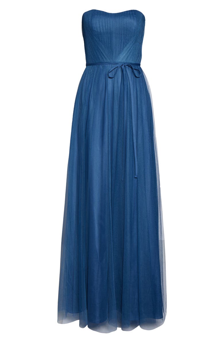 Marchesa Notte Strapless Tulle A-Line Gown, Alternate, color,