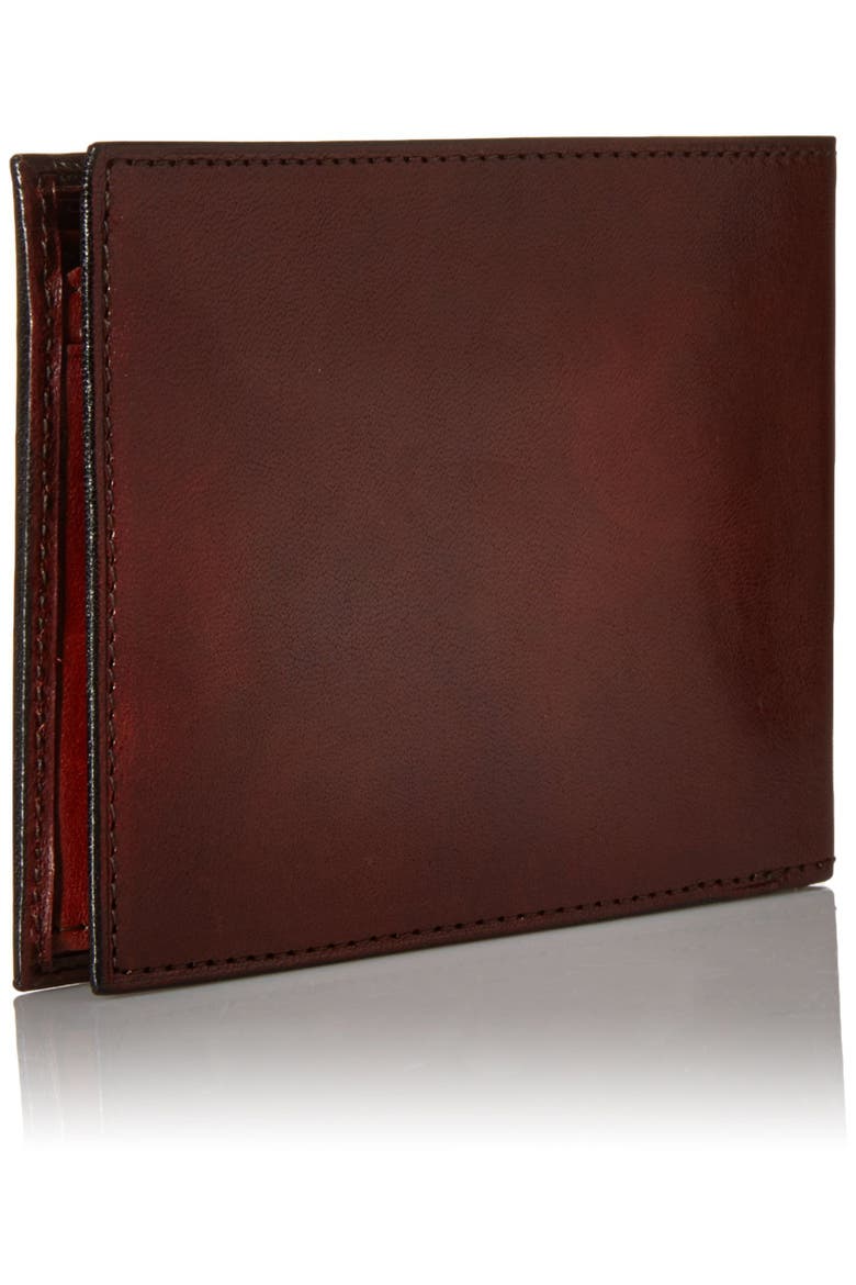 ID Flap Leather Wallet, Alternate, color, DARK BROWN