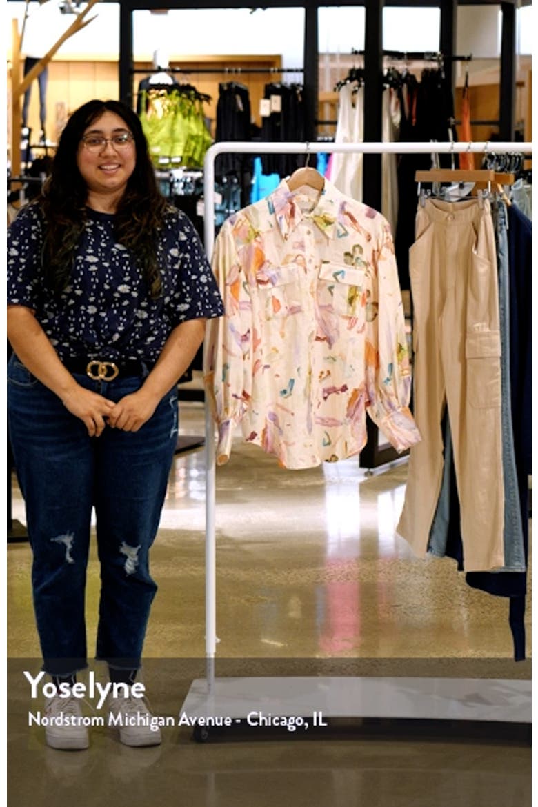 Annie Utility Floral Print Linen Button-Up Shirt video